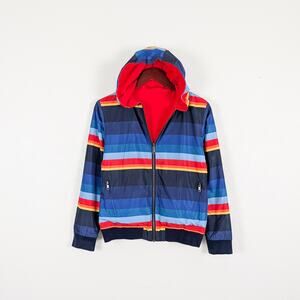 Paul Smith Junior Reversible Hooded Jacket Multi color striped size 14A fits XS